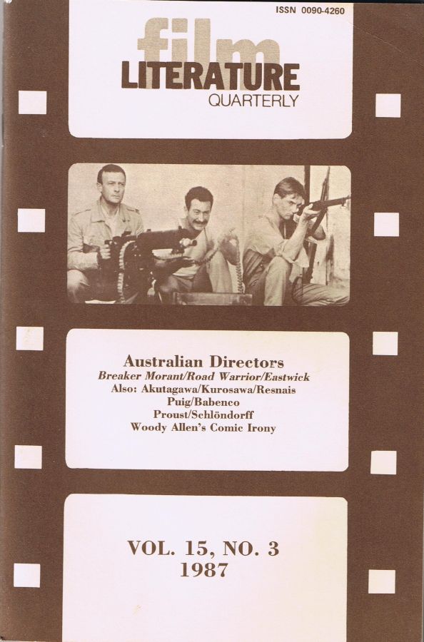 LITERATURE / FILM QUARTERLY magazine side cover Issue 59  Vol 15 # 3  1987